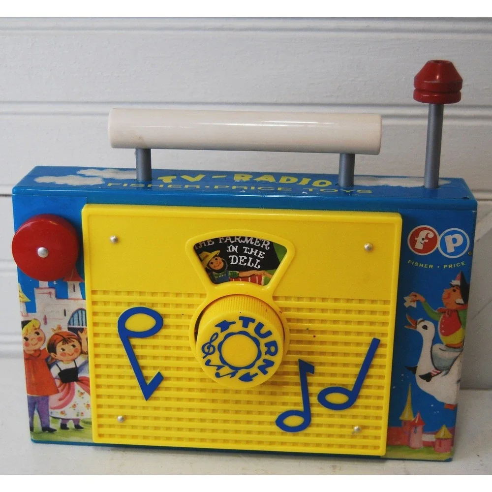 Vintage Fischer Price musical Toy‎ Radio The Farmer in the Dell *Tested/working